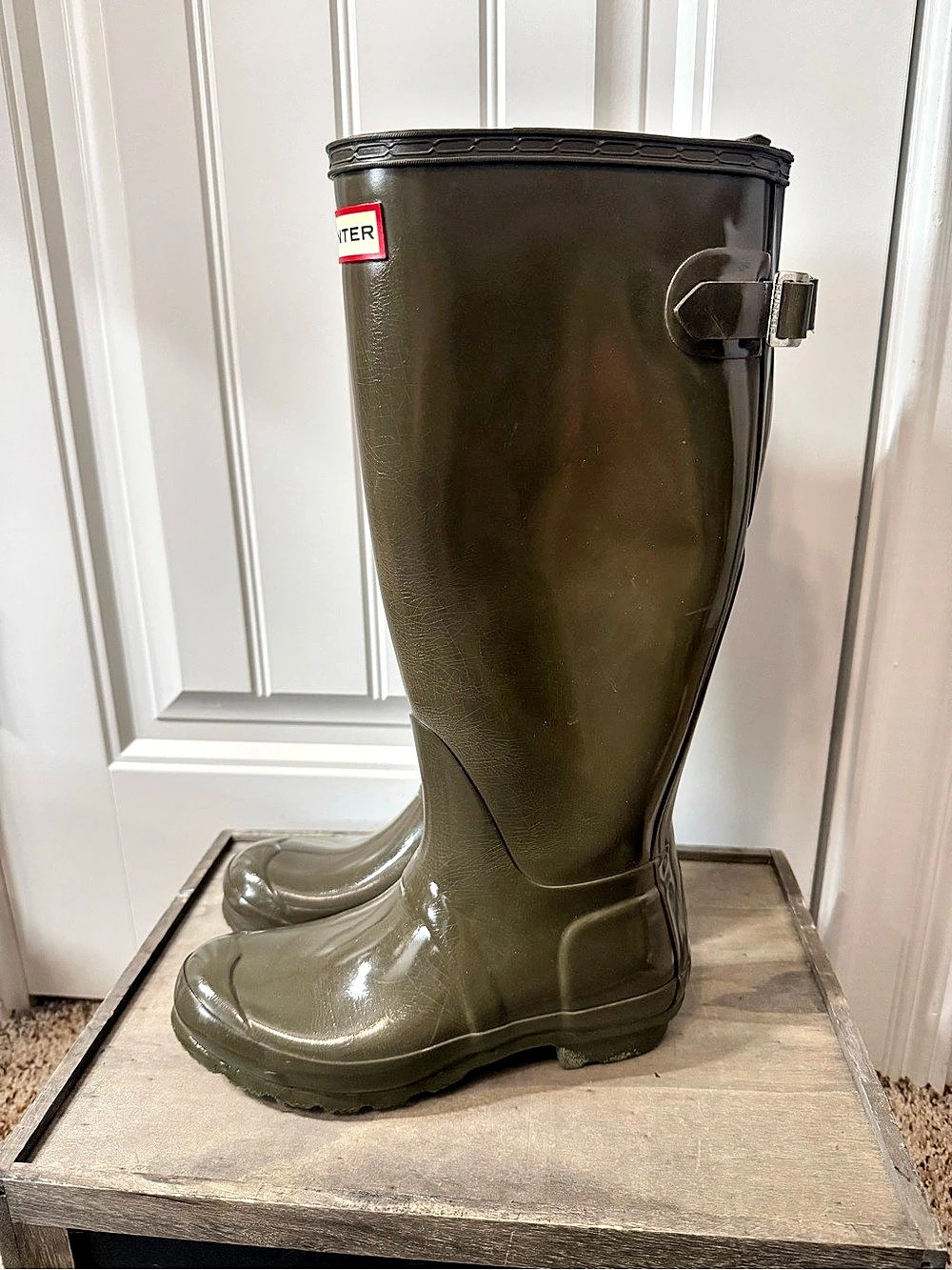 Hunter Original Tall Rain Boots Olive Green US 6